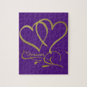 Forever Hearts Gold bearbeitbare Hintergrundfarben Puzzle (Vertikal)