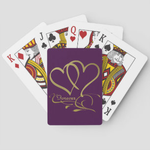 Forever Hearts Gold editierbare Hintergrundfarben Spielkarten