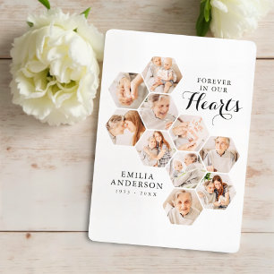 Forever Hearts Memorial Modern 10 Fotos Card