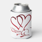Forever Hearts Red on White Dosenkühler (Kanne Vorderseite)