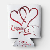 Forever Hearts Red on White Dosenkühler (Rückseite)