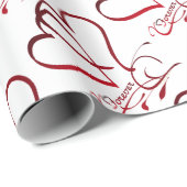 Forever Hearts Red on White Geschenkpapier (Rolleneckpunkt)