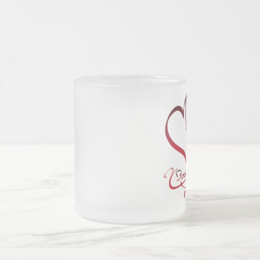 Forever Hearts Red on White Mattglastasse (Mittel)