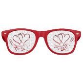 Forever Hearts Red on White Partybrille (Vorderseite)