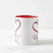 Forever Hearts Red on White Tasse (Zentrum)
