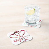 Forever Hearts Red on White Untersetzer (Vor Ort)