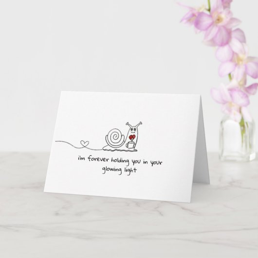 "Forever Holding You" Cute Snail Card Karte (Orchidee)