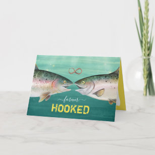 Forever Hooked on You Photo Fish Valentine's Day Karte