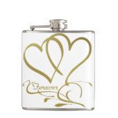 Forever Hört Gold auf Weiß Flachmann (Vorderseite)