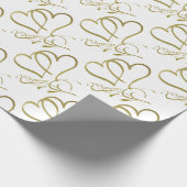 Forever Hört Gold auf Weiß Geschenkpapier (Ecke)