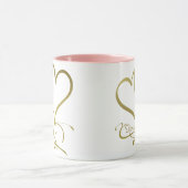 Forever Hört Gold auf Weiß Tasse (Zentrum)