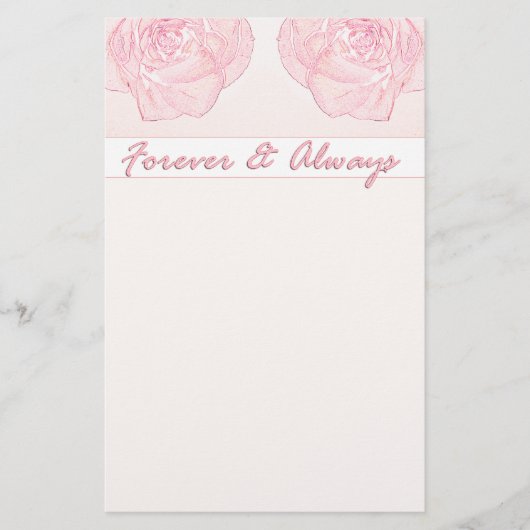 Forever & Immer Rose Briefpapier (Vorderseite)