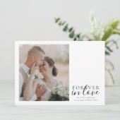 Forever in der Liebe Kalligrafie Hochzeitsszenario Dankeskarte (Stehend Vorderseite)