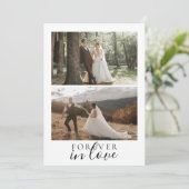 Forever in der Liebe Kalligrafie Hochzeitsszenario Dankeskarte (Stehend Vorderseite)