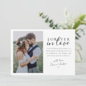 Forever in der Liebe Kalligrafie Hochzeitsszenario Dankeskarte (Stehend Vorderseite)