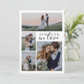 Forever in der Liebe Kalligrafie Hochzeitsszenario Dankeskarte (Stehend Vorderseite)