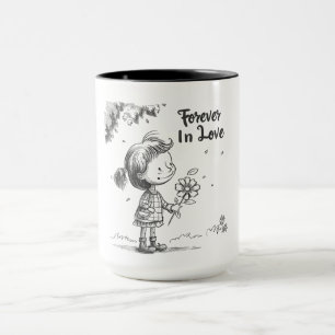 "Forever in Liebe" Daisy Sketch Tasse