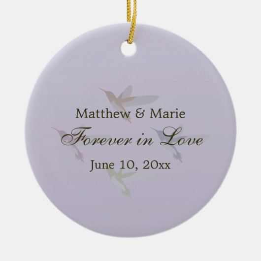 Forever in Liebe Hummingbird Theme Keramik Ornament (Vorne)