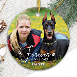 Forever in meinem Herz Custom Pet Hund Foto Memori Keramik Ornament