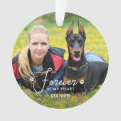 Forever in meinem Herz Custom Pet Hund Foto Memori Ornament (Vorderseite)