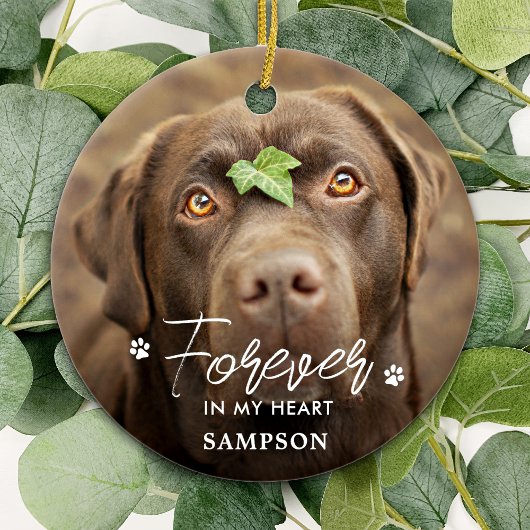 Forever in meinem Herzen - Paw Prints Pet Hund 2 F Keramik Ornament