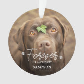 Forever in meinem Herzen - Paw Prints Pet Hund 2 F Ornament (Vorderseite)