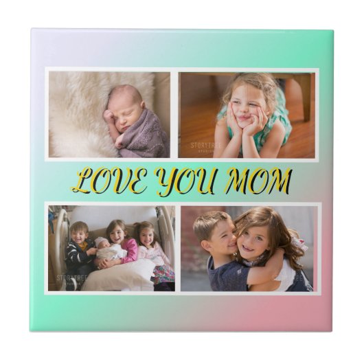 Forever in Our Heart 4-Photo Tribute Fliese (Vorderseite)