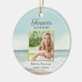 Forever in Our Heart Beach Funeral Memorial Photo Keramik Ornament (Links)