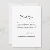 Forever in Our Hearts Black White Memorial Funeral Dankeskarte (Rückseite)