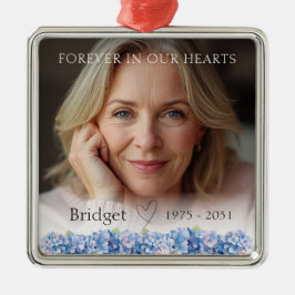 Forever In Our Hearts Blue Hydrangea Remembrance Ornament Aus Metall
