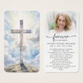 Forever in Our Hearts Christian Prayer Cards (Vorne & Hinten)