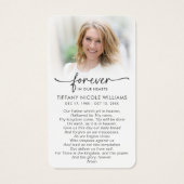 Forever in Our Hearts Christian Prayer Cards (Rückseite)