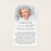 Forever in Our Hearts Footprints Poem Prayer Cards (Rückseite)