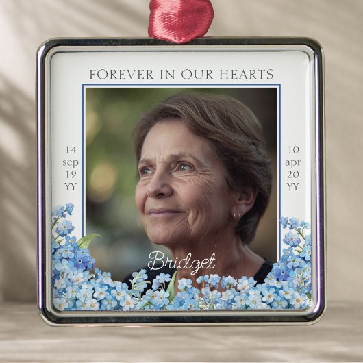 Forever In Our Hearts Forget-me-nots Remembrance Ornament Aus Metall