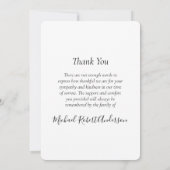 Forever in Our Hearts Foto Beerdigung Beileid Dankeskarte (Rückseite)