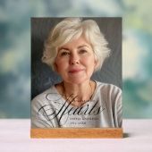 "Forever in Our Hearts" Foto Beerdigung Gedenkstät Acrylschild (Neutral)