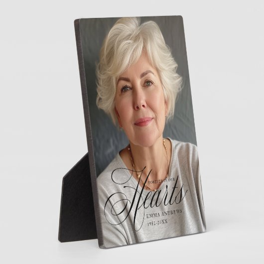 "Forever in Our Hearts" Foto Beerdigung Gedenkstät Fotoplatte (Seite)