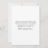 Forever in Our Hearts Foto Beileid Beerdigung Dankeskarte (Rückseite)