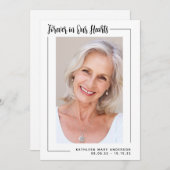 Forever in Our Hearts Foto Beileid Beerdigung Dankeskarte (Vorne/Hinten)