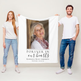 Forever in Our Hearts Foto Beileid Memorial Fleecedecke