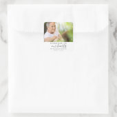 Forever in Our Hearts Foto Beileid Memorial Quadratischer Aufkleber (Tasche)