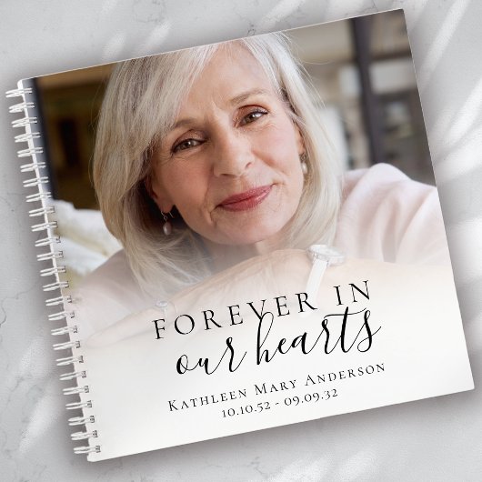 Forever in Our Hearts Foto Funeral Guest Book Notizblock