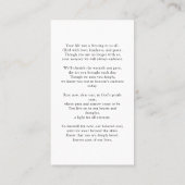 Forever in Our Hearts Funeral Memorial Prayer Card Visitenkarte (Rückseite)