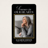 Forever in Our Hearts Glitzer Foto Beerdigungskart (Vorderseite)