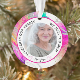 Forever in Our Hearts Mama Rainbow Glitzer Ornament