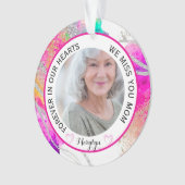 Forever in Our Hearts Mama Rainbow Glitzer Ornament (Vorderseite)