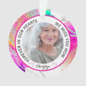 Forever in Our Hearts Mama Rainbow Glitzer Ornament (Vorderseite)