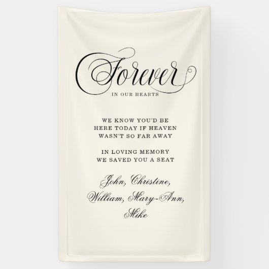 Forever In Our Hearts- Memorial Beige Banner (Vertikal)