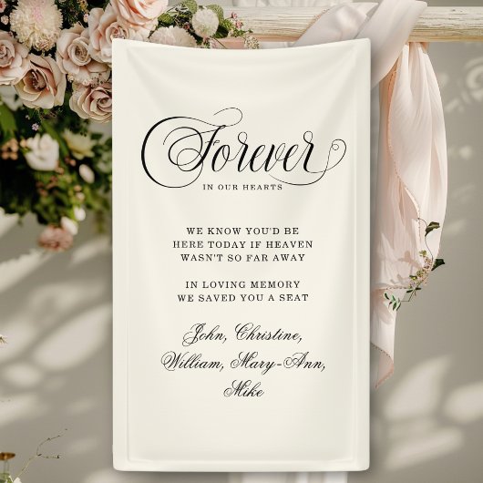 Forever In Our Hearts- Memorial Beige Banner