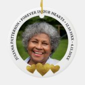 Forever in Our Hearts Memorial Photo Keepsake Keramik Ornament (Hinten)
